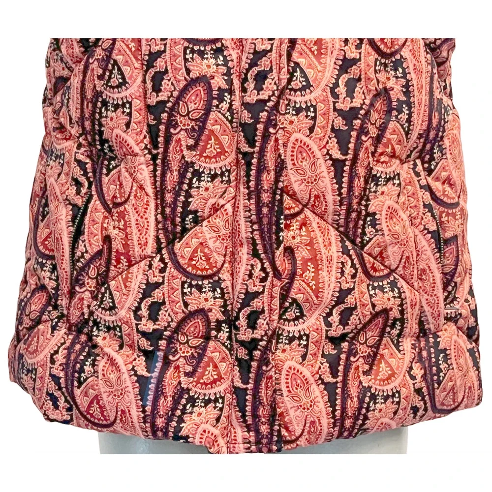 NEW FREE PEOPLE FLORA PAISLEY PUFFER VEST JACKET COAT SZ XS - Picture 10 of 12